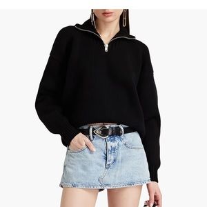 ALEXANDER WANG
Wool-blend half-zip sweater Small